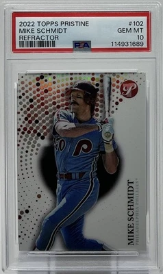 Mike Schmidt PSA 10 - 2022 Topps Pristine 'Refractor' - Phillies, Salón de la fama, 3 MVP Foto 1 de 4