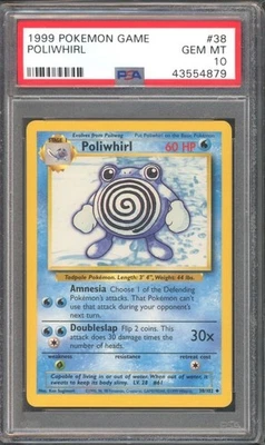 POLIWHIRL #38 PSA 10 1999 POKEMON Base Set Unlimited WOTC  - Image 1 of 2