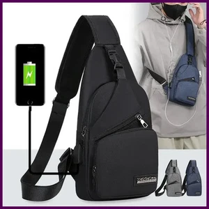 Bolso de Pecho para Hombre Bandolera de Un Hombro Grande Capacidad Deportes al Aire Libre Ocio - Imagen 1 de 28