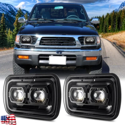 Fit 1995 1996 1997 for Toyota Tacoma DOT Approved 5x7" 7x6" LED Headlights HI/LO - Image 1 of 4