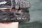 W1.5" Black Real Crocodile Hornback Leather Skin Men's Belt Automatic Buckle #G8