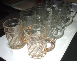Antique Miniature Glass Mugs Great Style - Picture 1 of 10