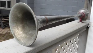 Vintage Grover Products 24" Chrome 6-in Flare Air Horn, Truck, Rat Rod - Picture 1 of 11