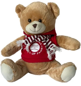 Béisbol Salón de la Fama Peluche Oso de Peluche Fiesta Juguete Marrón en Rojo Camisa Bufanda - Imagen 1 de 10