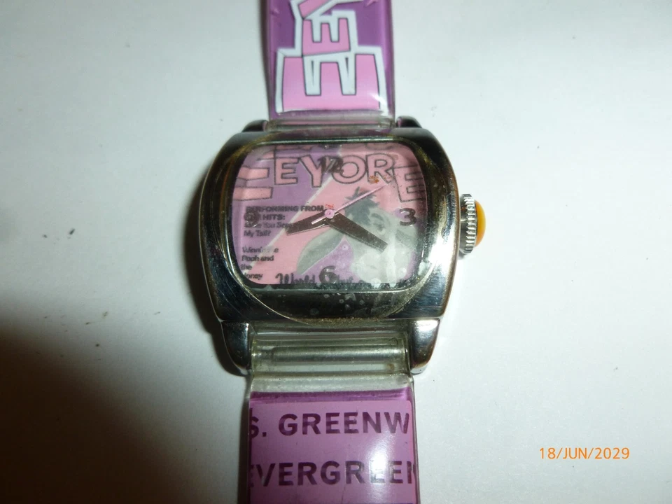 RARE Eeyore DISNEY SII SEIKO MU2060 SILICONE BAND WATCH - Image 1 of 4