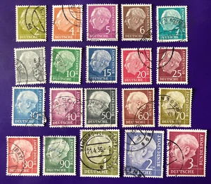 BRD BUND 1954 Heuss I Mi-Nr 177-196 kompletter Satz gestempelt ohne Floureszenz - Bild 1 von 2