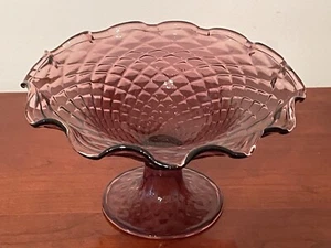 Vintage Murano Konsole Kunst Glas große Himbeere Diamant Optik Sockel Schüssel - Bild 1 von 21