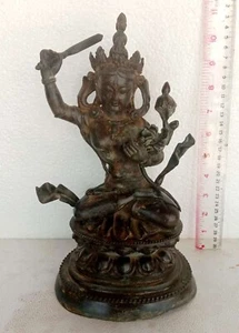 MAGNIFICENT! 18th.c Tibet Tibetan Bronze Bodhisattva Manjusri - Picture 1 of 2