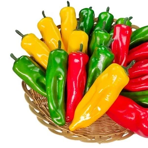 12Pcs Artificial Chili Fake Pepper Colorful Chili for Decoration Faux Vegetab... - Picture 1 of 6