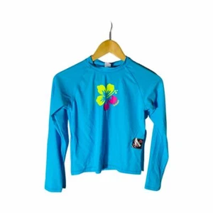 Youth Laguna Blue Long Sleeve Rash Guard Swim Shirt Size L 14 - Picture 1 of 4