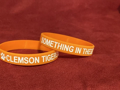 Clemson Tigers ORANGE TREVOR Baller Bands Bracelets Rubber Wristbands 2 Pack New Cover
