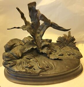 late 19th Century Bronze sculpture Jules Moigniez seashells sea plants
