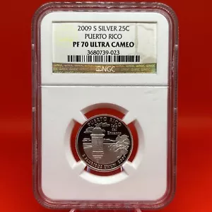 2009-S Puerto Rico Silver Quarter NGC PF70 Ultra Cameo✨🇵🇷💯 - Picture 1 of 7