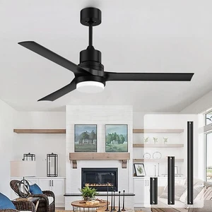 Ceiling Fans with Lights and Remote, Black Ceiling Fan with Remote, Outdoor F... - Picture 1 of 7