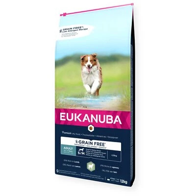 Eukanuba Grain Free Adult S/M Lamm 12 kg Hundefutter Trockenfutter getreidefrei - Bild 1 von 3