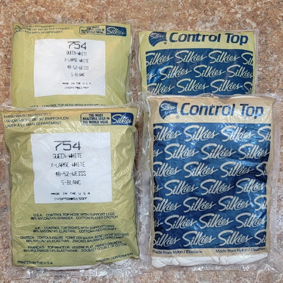 Silkies Control Top Panty Manguera Paquete de 4 Nuevo en Paquete Talla Queen Blanco  Foto 1 de 1