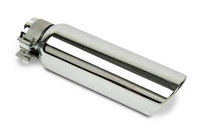 Go Rhino Exhaust Tip Stainless Steel 2 1/4" ID x 3" OD x 10" Long Angle Cut  — 第 1/3 张图片