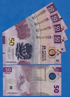 Mexico 50 Pesos 2023 (6th DEC " OMAR" ) P-W133 Light Circulated Polymer Note - Image 1 of 3