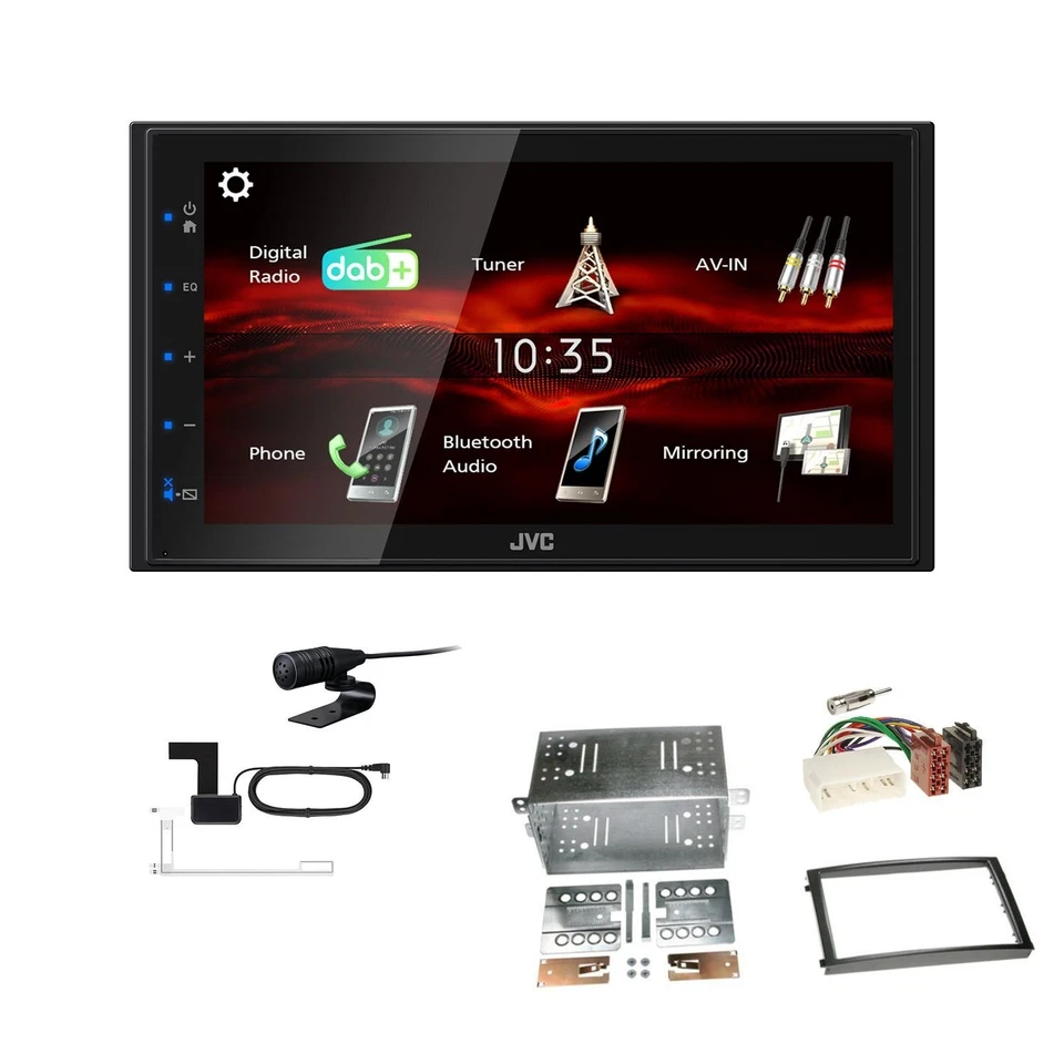 JVC Bluetooth 2DIN DAB+ Autoradio für Ssangyong Rexton II 2006-2013 schwarz - Bild 1 von 4