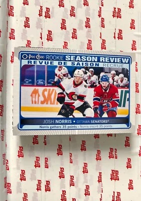 2021-22 OPC O-Pee-Chee Base Rookie Season Review #546 Josh Norris - Ottawa Senat - Image 1 of 2