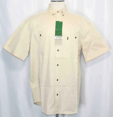 NEW Key Liberty Butter Yellow Cotton S/S Button Down Workshirt Mens Size Large - Image 1 of 4