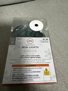 Mini Lights  For Indoor 5.5 Ft    15 Count Clear White - Picture 1 of 2