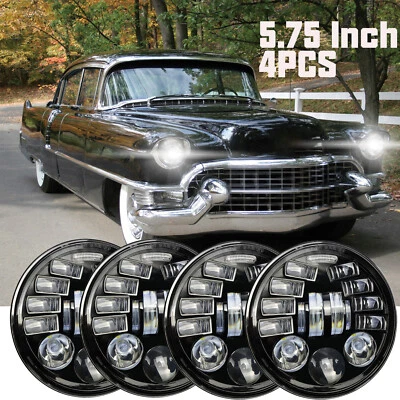 4x 5 3/4 5.75 英寸圆形 LED 车头灯适用于凯迪拉克加莱/系列 60 62 70 75 — 第 1/4 张图片