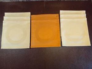 Bodrum Cocktail Napkins Set of 8 (2 Mango 6 Gold Circles) 100% Cotton 7" x  7" - Picture 1 of 20