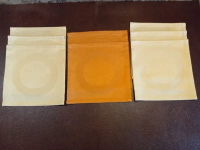 Bodrum Cocktail Napkins Set of 8 (2 Mango 6 Gold Circles) 100% Cotton 7" x  7" - Image 1 of 4