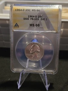 1964 Washington Quarter, DDO FS-101, GEM MS66 - Picture 1 of 18