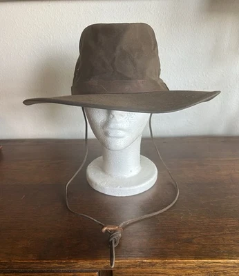 Sombrero de cuero marrón Outback Trading Co vintage Outback Rancher exterior Foto 1 de 4