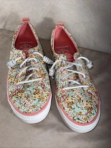 Sperry Sea Cycled Women's Crest Vibe Floral sneakers Sz9.5 - Picture 1 of 5