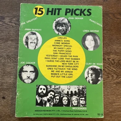 15 Hit Picks - 1970s Music Songbook - Steely Dan, Jimmy Buffet, John Denver etc - Image 1 of 2