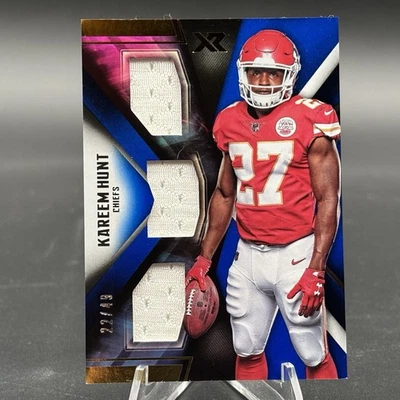 Kareem Hunt 2017 Panini XR Rookie RC Triple Thread Jersey Chiefs #RTTM-KH /49 - Image 1 of 4