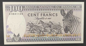 Ruanda 100 Francs Schein vom 01.08.1982 Pick-18 Neu (UNC) A 0641133 - Bild 1 von 2