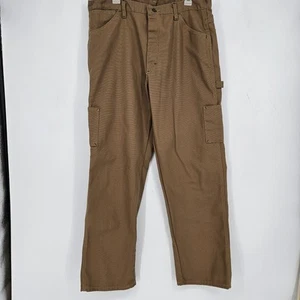Bulwark Pants Mens 38 X 32 Flame Resistant Dungarees Hammer Loop Carpenter Brown - Picture 1 of 14