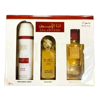 Juego de 3 piezas Lattafa Ana Abiyedh Rouge (100 ml EDP + 50 ml niebla capilar + 200 ml spray) envío gratuito Foto 1 de 2