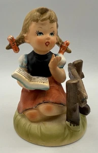 Vintage "Country Outing" Girl Reading Book Figurine By Wales - Picture 1 of 5