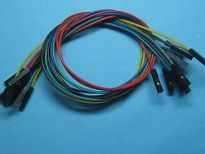 100 pcs Pitch 2.54mm 1 Pin 26AWG Jumper Wire Female to Female 5 color 30cm New - Picture 1 of 3