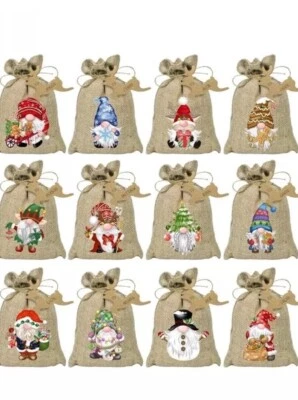 Qirrmiy Paquete de 24 Bolsas de Regalo de Navidad con Asa, Reutilizables No Tejidas Vacaciones Foto 1 de 4