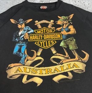 Harley Davidson 80's Australia Kangaroo Single Stitch T-Shirt One Size - Picture 1 of 9