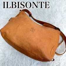 ILBISONTE Shoulder Bag Large Capacity All leather Camel women's USED FROM JAPAN