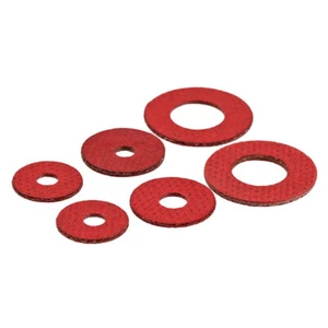 Red Fiber Flat Sealing Washers M2 M2.5 M3 M3.5 M4 M5 M6 M8 Insulating Gaskets - Picture 1 of 9