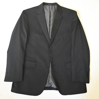 Kenneth Cole 44L твердый черный эластичной шерсти мужской блейзер костюм куртка спортивное пальто - Изображение 1 из 4