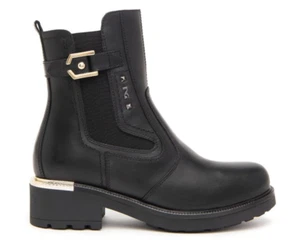 SCHWARZE GARTEN STIEFELETTEN DAMEN LEDER SCHWARZ GOLDEINSÄTZE ART. 411880 - Bild 1 von 4