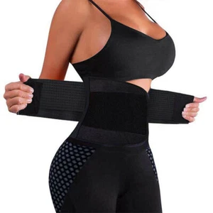 Women Waist Trainer Cincher Trimmer Sweat Belt Shapewear Gym Body Shaper UK - Picture 1 of 11