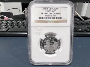 2009 S Silver Quarter 25c Puerto Rico NGC PF 70 Ultra Cameo (AJ) - Picture 1 of 3