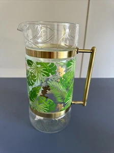 New Disney Home Mickey Mouse Tropical Glass Pitcher - Picture 1 of 7
