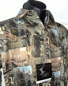 NWT DEADSTOCK 1970s SAN’s Vintage Polyester Disco Era Venice Italy 🇮🇹 Shirt-S - Picture 1 of 14