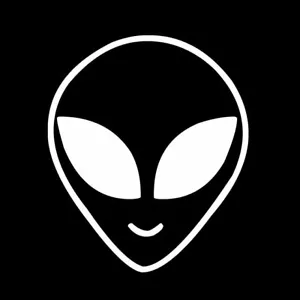 HAPPY ALIEN HEAD Vinyl Decal Sticker - FREE USA SHIPPING UFO FACE SPACE - Picture 1 of 2